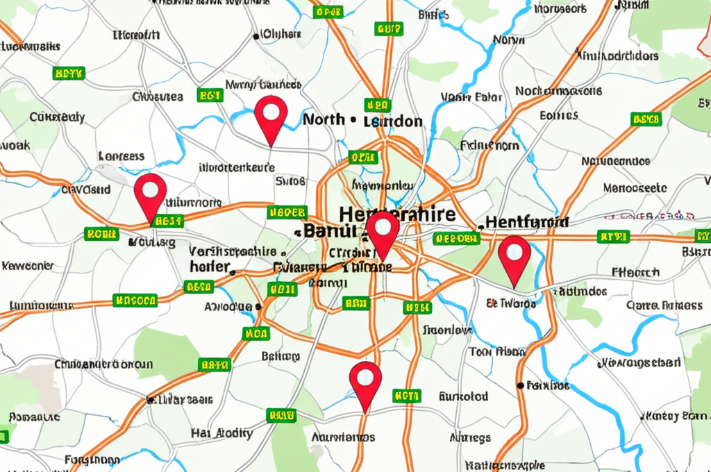Map of areas covered by our painting services